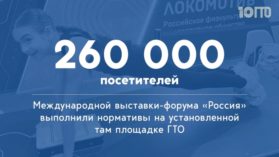 Статистикой посещения Стенда ГТО поделился Министр спорта России Михаил Дегтярев на церемонии закрытия экспозиции «Спорт для каждого». Статистикой посещения Стенда ГТО поделился Министр спорта России Михаил Дегтярев на церемонии закрытия экспозиции «Спорт для каждого».